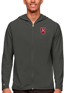 Antigua Harvard Crimson Mens Grey Legacy Long Sleeve Full Zip Jacket