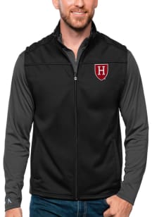Antigua Harvard Crimson Mens Black Links Golf Sleeveless Jacket