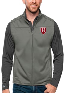 Antigua Harvard Crimson Mens Grey Links Golf Sleeveless Jacket