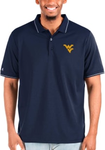 Antigua West Virginia Mountaineers Navy Blue Affluent Big and Tall Polo