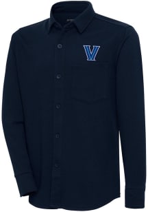 Antigua Villanova Wildcats Mens Navy Blue Steamer Shacket Long Sleeve Dress Shirt