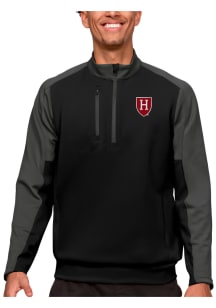 Antigua Harvard Crimson Mens Black Team Long Sleeve 1/4 Zip Pullover