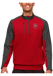 Antigua Harvard Crimson Mens Red Team Long Sleeve 1/4 Zip Pullover