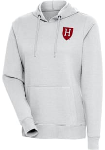 Antigua Harvard Crimson Womens Grey Action Hooded Sweatshirt