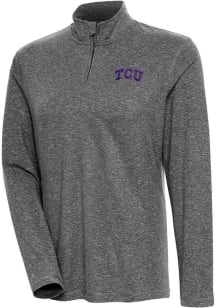Antigua TCU Horned Frogs Womens Black Confront 1/4 Zip Pullover