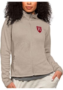 Antigua Harvard Crimson Womens Oatmeal Course Light Weight Jacket