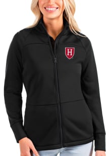 Antigua Harvard Crimson Womens Black Links Medium Weight Jacket