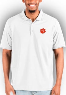 Antigua Clemson Tigers White Affluent Big and Tall Polo