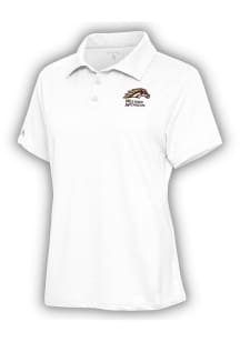 Antigua Western Michigan Broncos Womens White Motivated Short Sleeve Polo Shirt