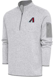 Antigua Arizona Diamondbacks Mens Grey Fortune Long Sleeve 1/4 Zip Fashion Pullover