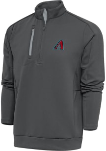 Antigua Arizona Diamondbacks Mens Grey Generation Long Sleeve 1/4 Zip Pullover