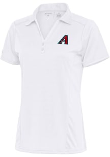 Antigua Arizona Diamondbacks Womens White Tribute Short Sleeve Polo Shirt