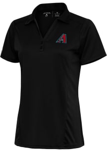 Antigua Arizona Diamondbacks Womens Black Tribute Short Sleeve Polo Shirt