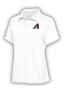 Antigua Arizona Diamondbacks Womens White Motivated Short Sleeve Polo Shirt