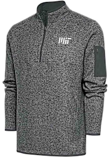 Antigua MIT Engineers Mens Grey Fortune Long Sleeve Qtr Zip Fashion Pullover
