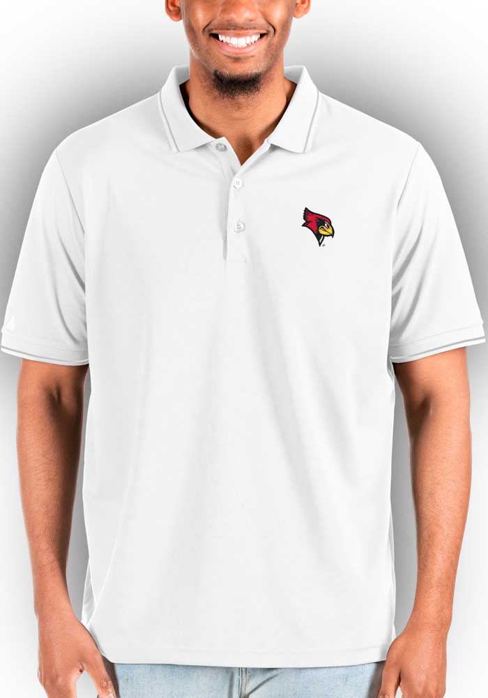 Antigua Illinois State Redbirds Mens White Affluent Big and Tall Polos Shirt