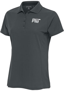 Antigua MIT Engineers Womens Grey Legacy Pique Short Sleeve Polo Shirt