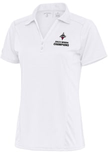 Antigua Las Vegas Aces Womens White 2023 WNBA Champions Tribute Short Sleeve Polo Shirt