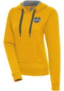 Antigua Michigan Wolverines Womens Gold 2023 College Football Playoff Champions Victory Hooded S..