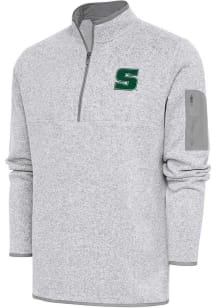Antigua Slippery Rock Mens Grey Fortune Long Sleeve 1/4 Zip Fashion Pullover