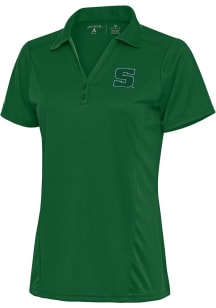 Antigua Slippery Rock Womens Green Tribute Short Sleeve Polo Shirt