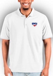 Antigua SMU Mustangs White Affluent Big and Tall Polo