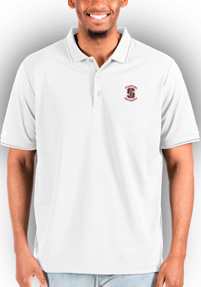 Men's Antigua Gray Stanford Cardinal Affluent Polo