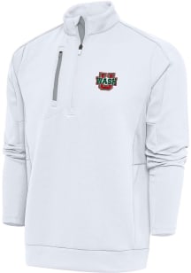 Antigua Washington University Bears Mens White Generation Long Sleeve Qtr Zip Pullover