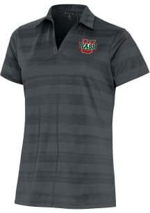Antigua Washington University Bears Womens Grey Compass Short Sleeve Polo Shirt