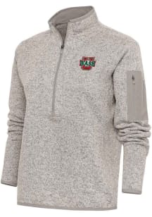 Antigua Washington University Bears Womens Oatmeal Fortune Qtr Zip