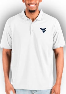 Antigua West Virginia Mountaineers White Affluent Big and Tall Polo