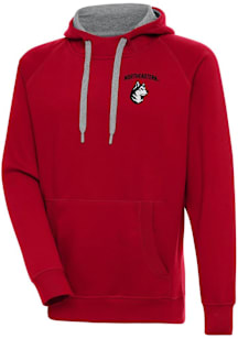 Antigua Northeastern Huskies Mens Red Victory Long Sleeve Hoodie