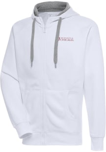 Antigua University of Chicago Maroons Mens White Victory Long Sleeve Full Zip Jacket