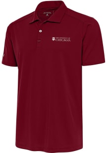 Antigua University of Chicago Maroons Mens Red Tribute Short Sleeve Polo