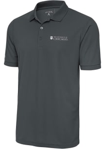Antigua University of Chicago Maroons Grey Legacy Pique Big and Tall Polo
