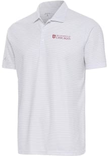 Antigua University of Chicago Maroons White Esteem Big and Tall Polo