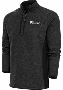 Antigua University of Chicago Maroons Mens Black Course Pullover Jackets