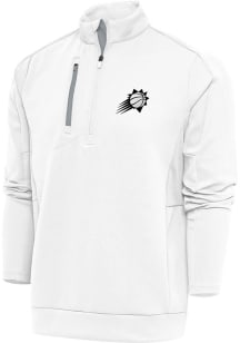 Antigua Phoenix Suns Mens White Metallic Logo Generation Long Sleeve 1/4 Zip Pullover