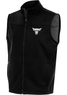 Antigua Chicago Bulls Mens Black Metallic Logo Links Golf Sleeveless Jacket