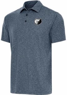 Antigua Memphis Grizzlies Mens Navy Blue Metallic Logo Par 3 Short Sleeve Polo