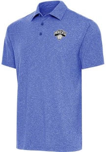 Antigua New York Knicks Mens Blue Metallic Logo Par 3 Short Sleeve Polo