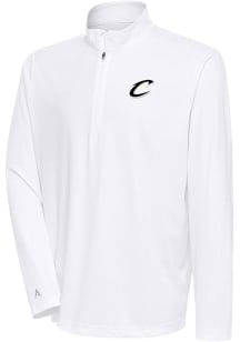 Antigua Cleveland Cavaliers Mens White Metallic Logo Tribute Long Sleeve 1/4 Zip Pullover