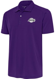 Antigua Los Angeles Lakers Mens Purple Metallic Logo Tribute Short Sleeve Polo