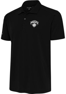 Antigua New York Knicks Mens Grey Metallic Logo Tribute Short Sleeve Polo