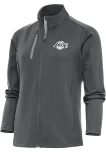 Antigua Los Angeles Lakers Womens Grey Metallic Logo Generation Light Weight Jacket