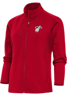 Antigua Miami Heat Womens Red Metallic Logo Generation Light Weight Jacket
