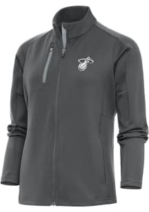 Antigua Miami Heat Womens Grey Metallic Logo Generation Light Weight Jacket