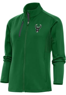 Antigua Milwaukee Bucks Womens Green Metallic Logo Generation Light Weight Jacket