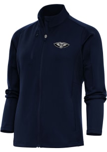 Antigua New Orleans Pelicans Womens Navy Blue Metallic Logo Generation Light Weight Jacket