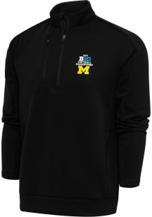 Antigua Michigan Wolverines Mens Black 2023 Big Ten Champions Generation Long Sleeve 1/4 Zip Pul..